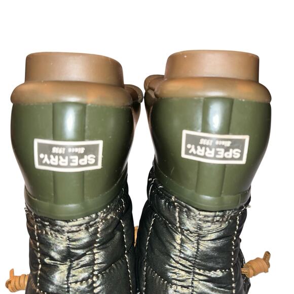 Sperry Saltwater Quilted Duck Boots Olive Green Waterproof Rubber – Women’s 7M - Picture 8 of 11
